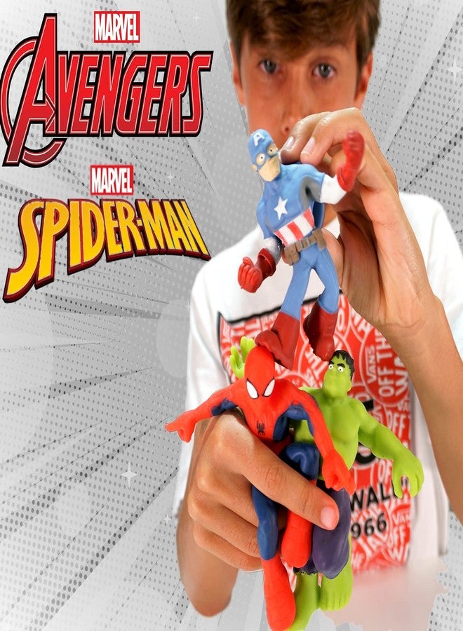 جا-رو ألعاب JA-RU مارفل أفنجرز المطاطية (قطعتان متنوعتان) هالك، سبايدرمان أو كابتن أمريكا. ألعاب ضغط وسحب للأبطال. لعبة مهدئة لتخفيف التوتر، ألعاب للأطفال والأولاد DEF-6900-2 - Image 5